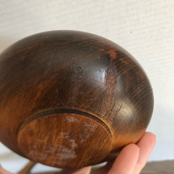 Vtg MCM Solid Wood Serving Bowl Set - Picture 11 of 13